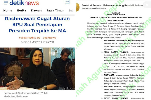 Pengacara Rachmawati: Dengan Putusan MA, KPU Kehilangan Pijakan Menetapkan Pemenang Pilpres 2019