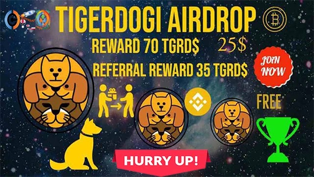 TigerDogi Airdrop Giveaway of 70 $TGRD worth 25$ Free