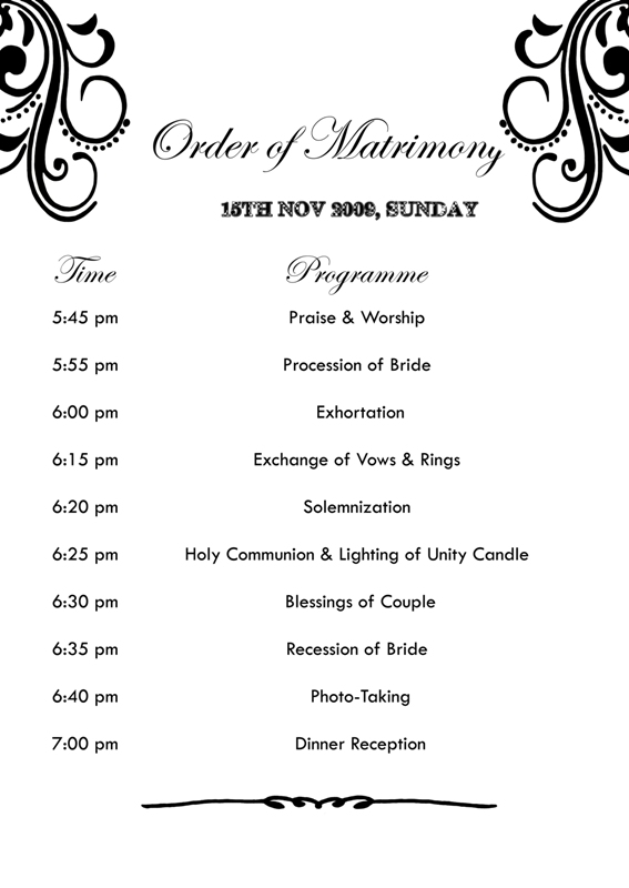 This is my first time I ever did a program list design for someone's wedding