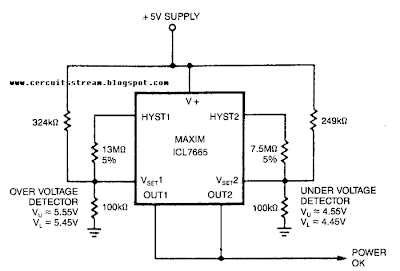 Single Supply fault Monitor Circuit Diagram