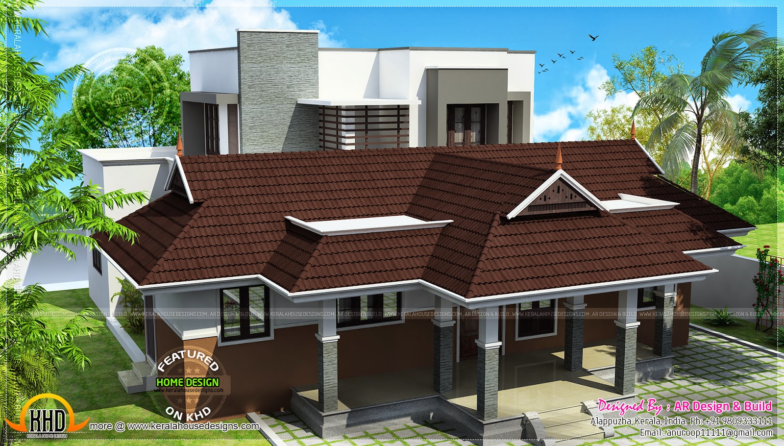 Modern mix nalukettu  house  Home  Kerala Plans 