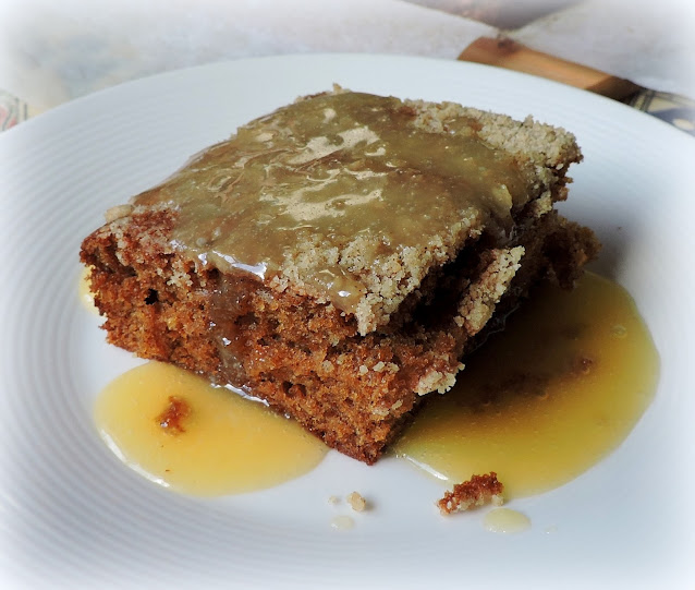 Ginger Crumb Cake with Butter Sauce