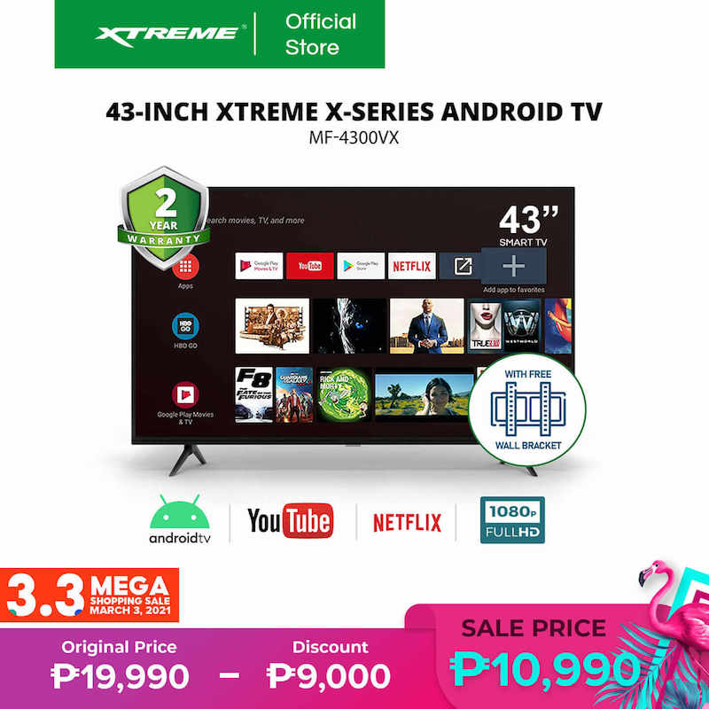 XTREME Appliances' Android TV is the most affordable 43-inch television you can buy on Shopee 3.3 Mega Shopping Sale!