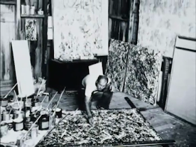 Jackson Pollock photo painting in action