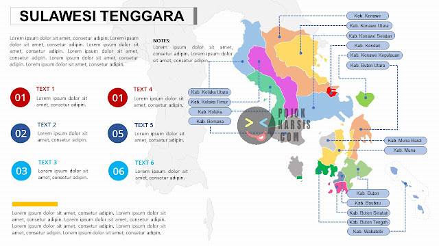 Peta Provinsi Sulawesi Tenggara Editable Powerpoint
