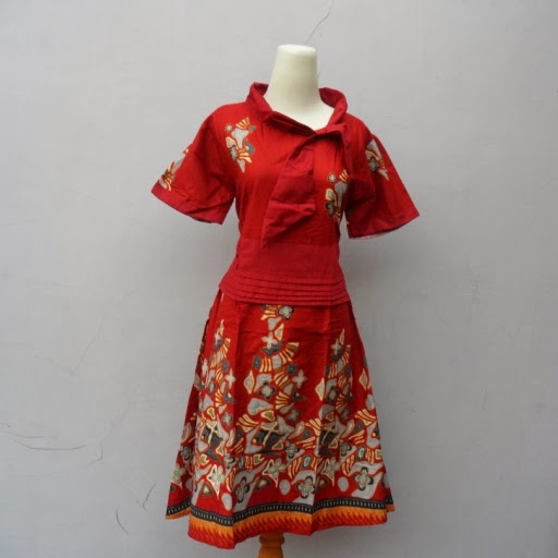 Model desain  dress  pendek batik  unik terbaru Gaya Masa 