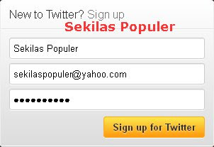 Pendaftaran Twitter Sekilas Populer