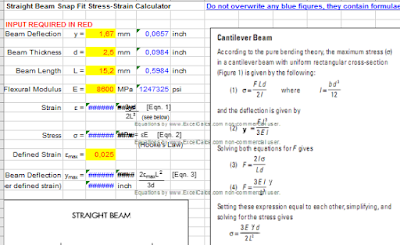 Download format hitungan struktur Snap Fit Beam Calculator