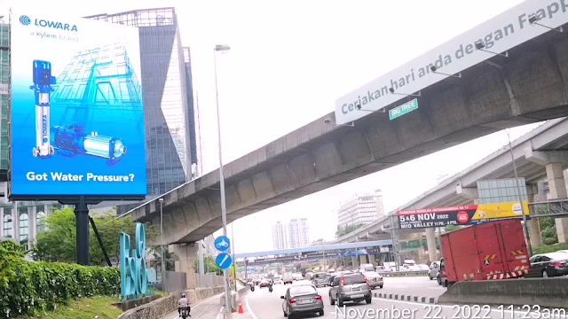 Lowara Xylem Ad Federal Highway LED Screen Advertising Kuala Lumpur Digital Billboard Advertising Malaysia