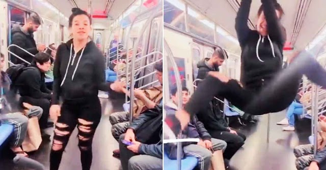 Marginal venezolana se guindóa bailar en un tubo del metro de Nueva York