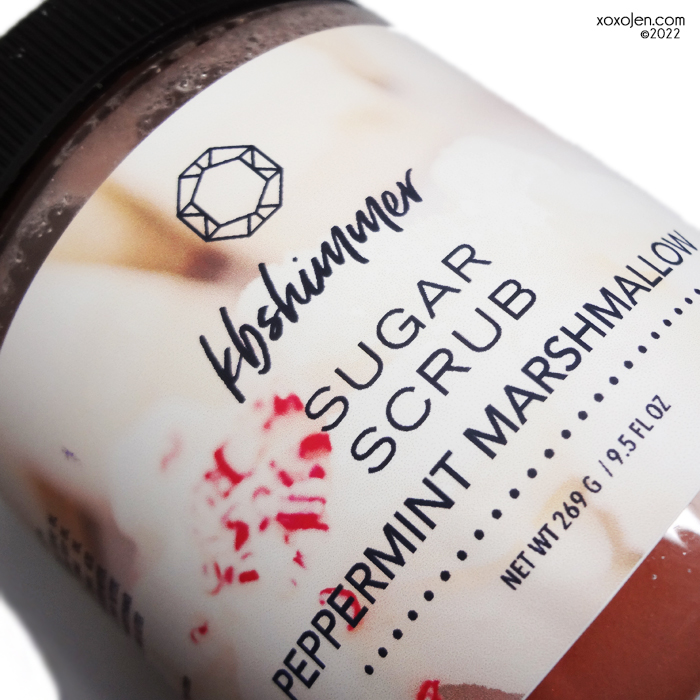 xoxoJen's swatch of KBShimmer Peppermint Marshmallow Scrub