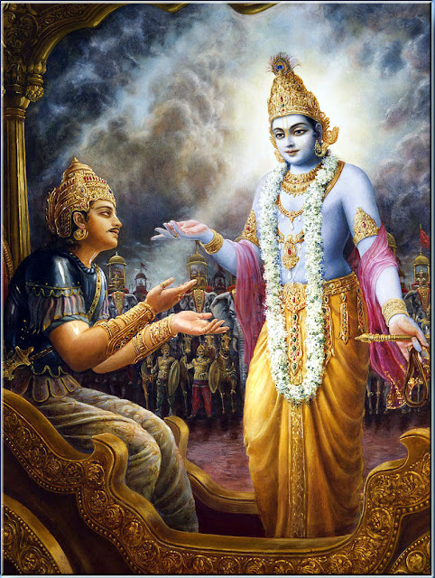 Krishna Enlightens Arjuna