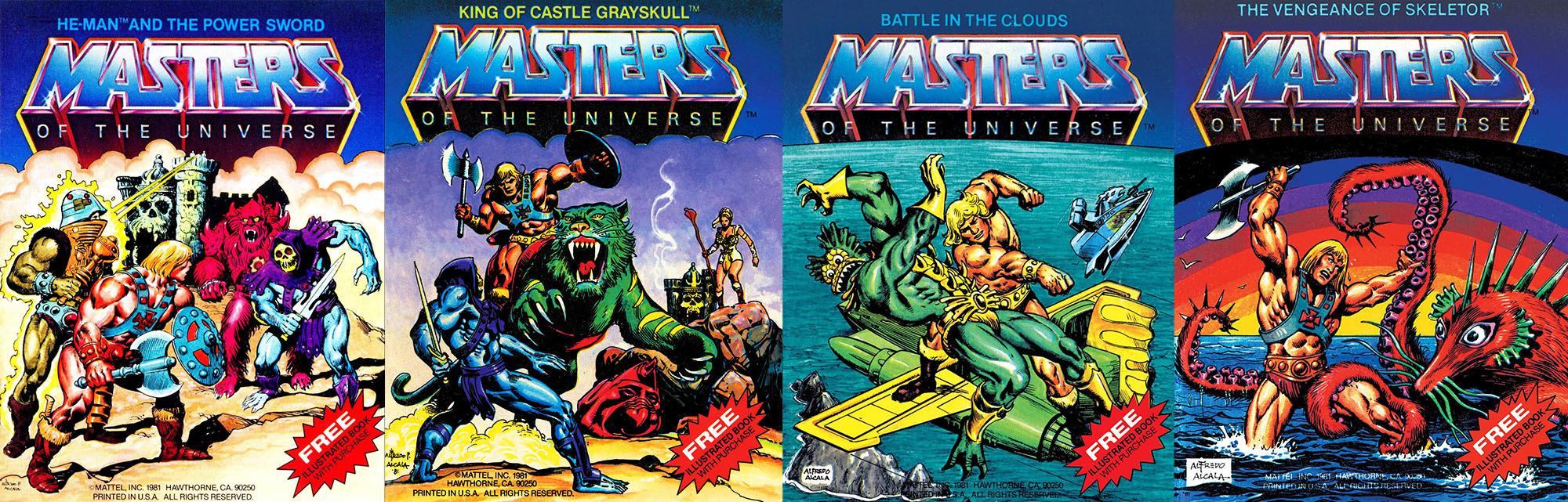 Masters of the Universe minicomic primi quattro 1982