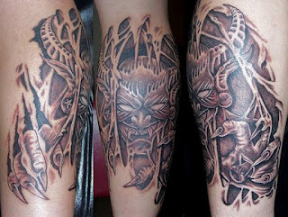 3d tattoo: horned demon