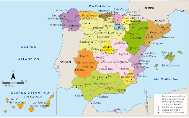 Resultado de imagen de mapa politico de españa