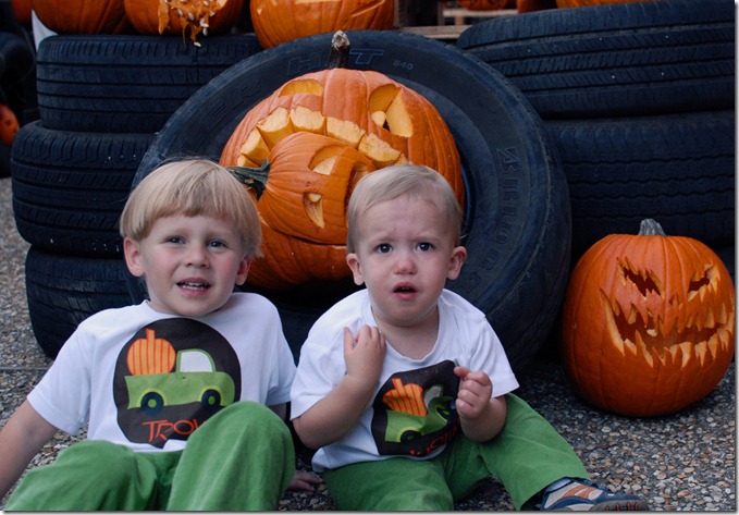 boys at pumpkin carve
