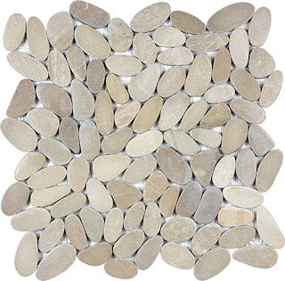 botany sliced pebble mosaic tan