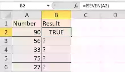 ISEVEN function in excel in hindi