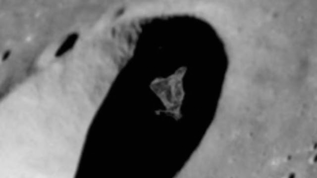 Another example of a strange structure in a crater on the Moon.