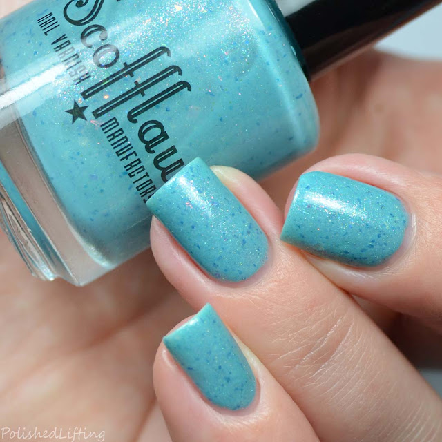 blue shimmer nail polish