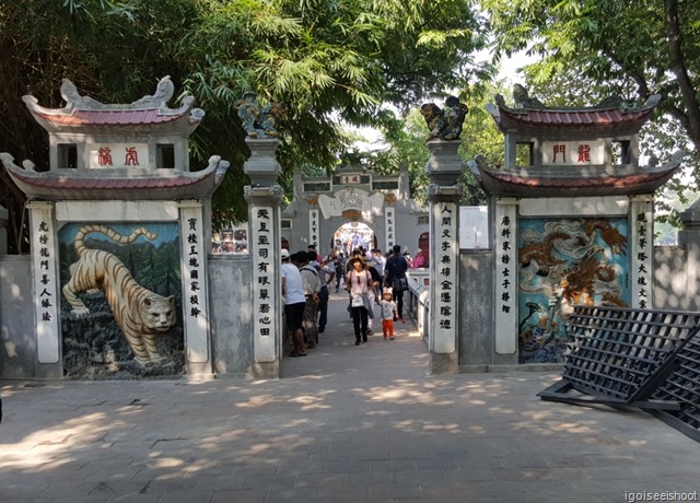 Pathway leading to Ngoc Son Temple.