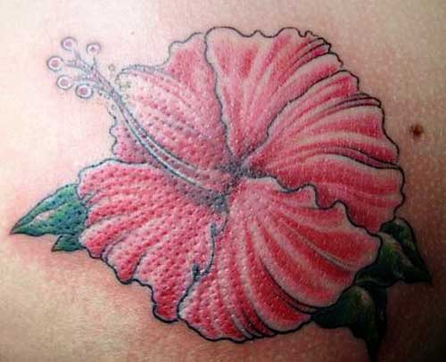 Big red flower tattoo designs