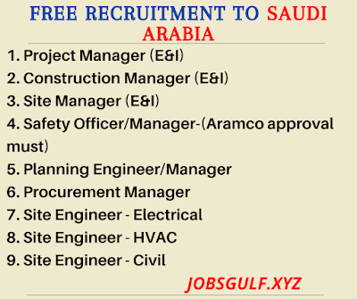 Free recruitment to Saudi Arabia