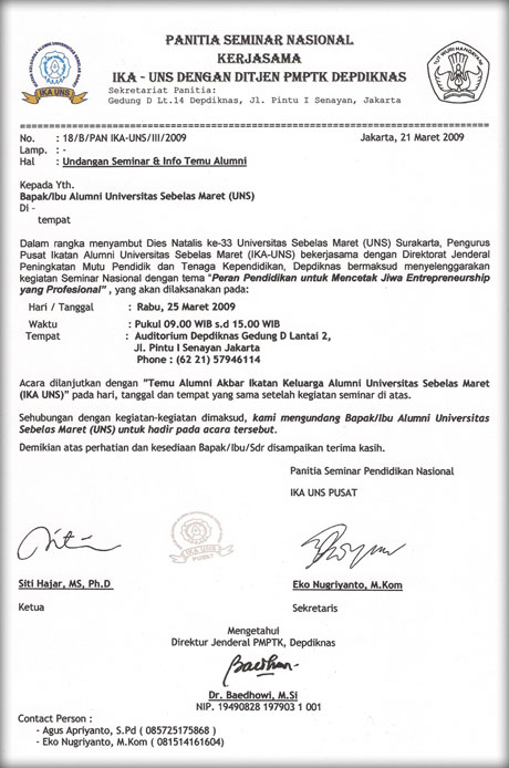 Contoh Surat Formal / Surat Resmi  Mbah Karno