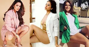 indian tv actress sexy legs blazer outfit
