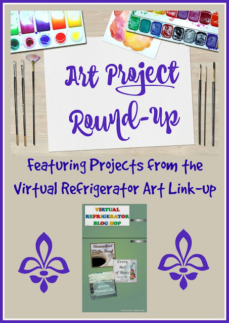 Art Project Round-up (featuring Projects from the Virtual Refrigerator Art Link-up) on Homeschool Coffee Break @ kympossibleblog.blogspot.com