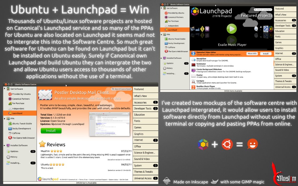 Integrating Software Center with Launchpad(Mockup)