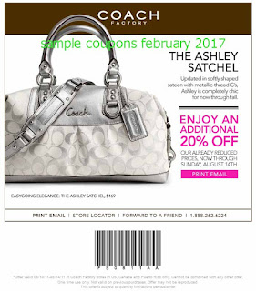 free Coach coupons february 2017