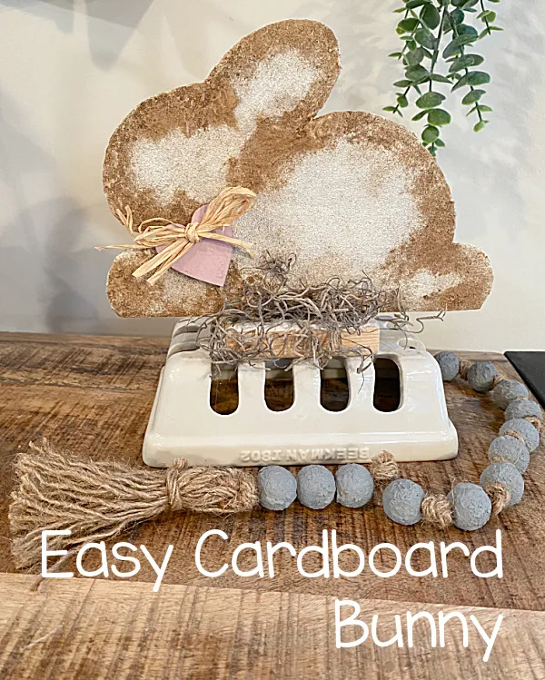 easy cardboard bunny with overlay