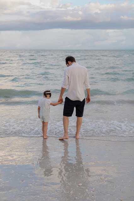 father daughter on the beach