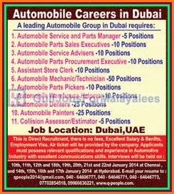 Automobile Careers in Dubai