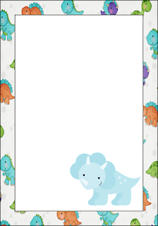 Dinosaur: Free Printable Frames, Invitations, Cards or Labels. 