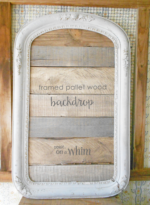 Framed Pallet Wood Backdrop in Warm Neutral Colors from Denise on a Whim