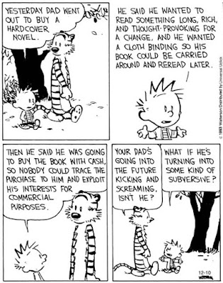 Calvin and Hobbes - Secret Book Checkout - cartoon