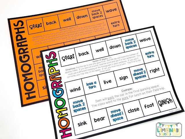 homographs activities and games