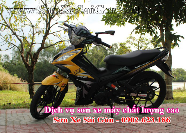 Mẫu sơn tem đấu xe Exciter 2010 màu vàng đen cực đẹp