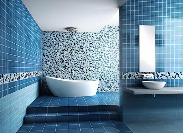 Modern and Beautiful Bathrooms Design Ideas with Blue Shades