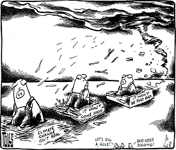 Tom Toles: Three Little Pigs.