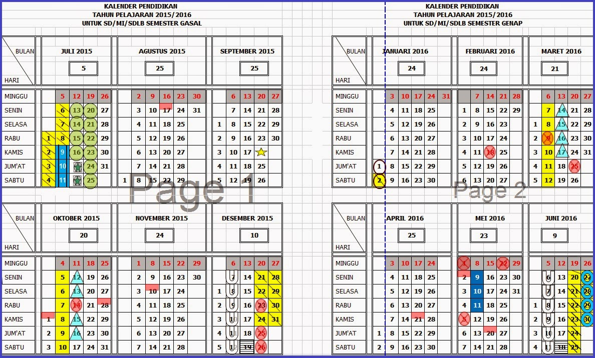 Kalender Pendidik Kaldik Tahun Ajaran 2015 2016 Lengkap TK PAUD