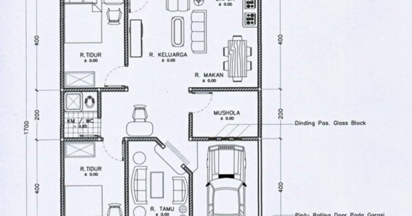  Denah  Rumah  Minimalis 1 Lantai Ukuran  7x9  Desain Rumah  