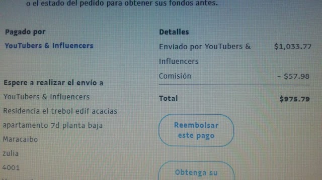 Prueba de Pago $57.98 dolares PtcTube por Paypal