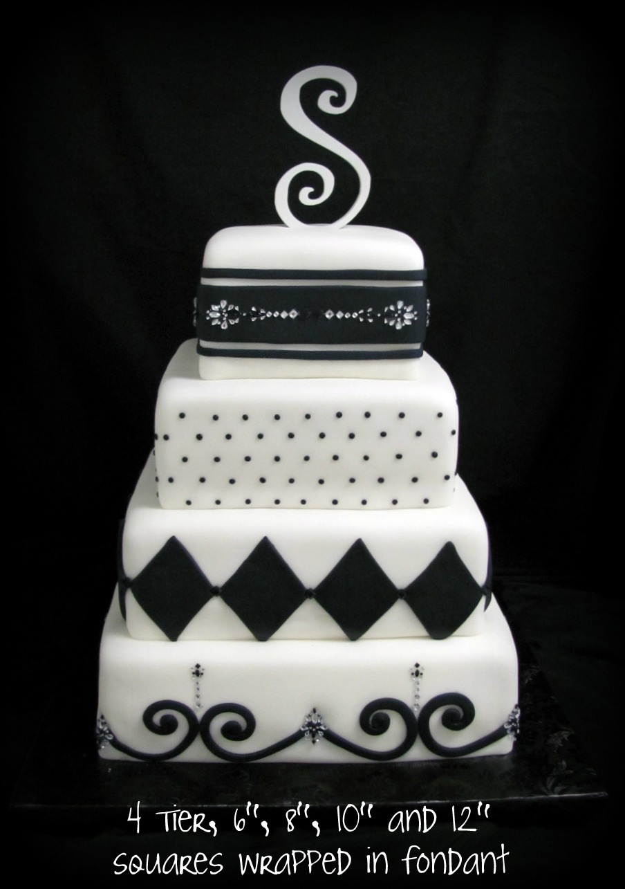 black and white wedding cakes