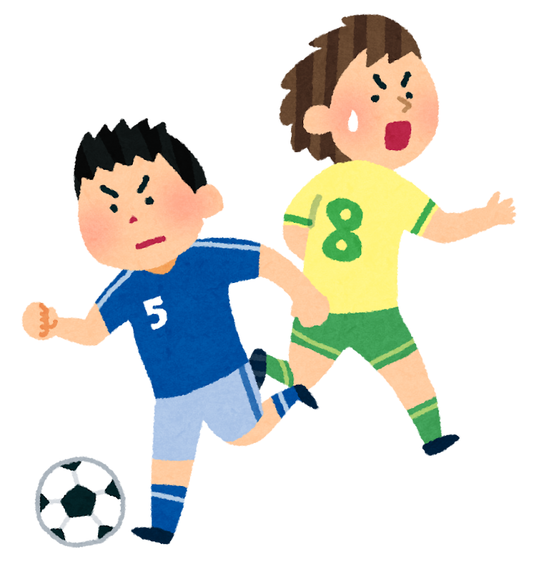 ドリブルで相手を抜いた選手のイラスト サッカー かわいいフリー素材集 いらすとや