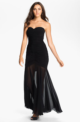 Strapless Black Prom Dress