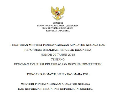 Permenpan Nomor 20 Tahun 2018