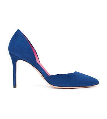 oscar tiye blue suede low heeled pumps